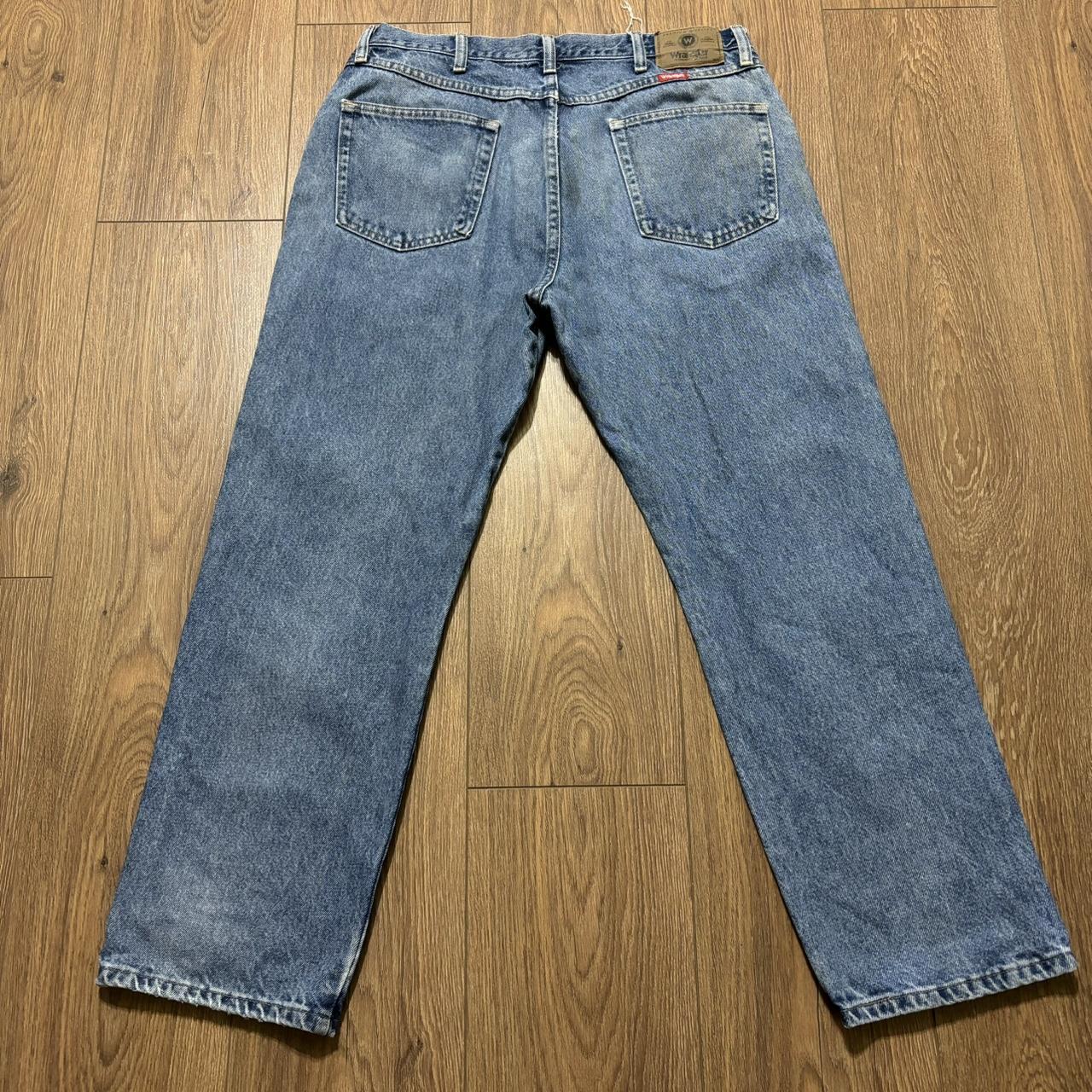 WRANGLER Men's 96501DS Relaxed Fit Straight Leg Blue... - Depop