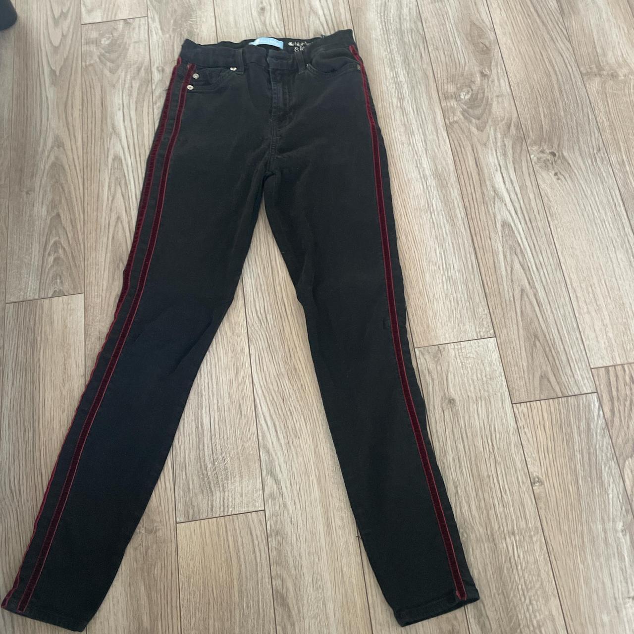 Black jeans red stripe hotsell