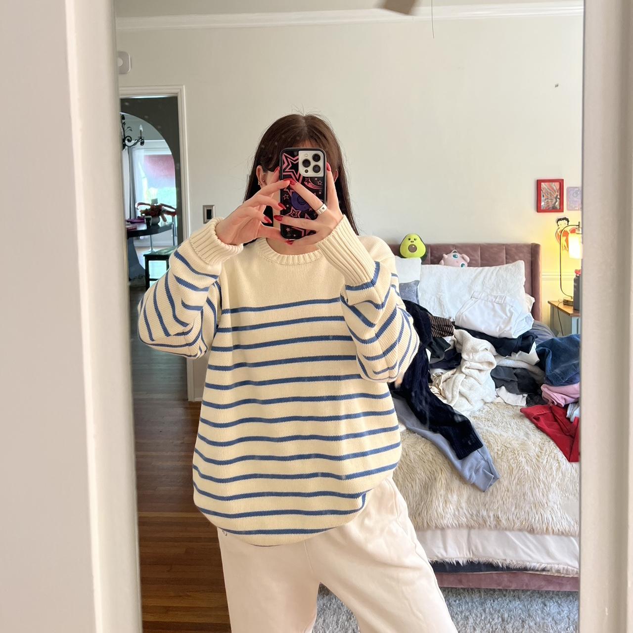 Brandy Melville Striped Sweater Worn Once In... - Depop