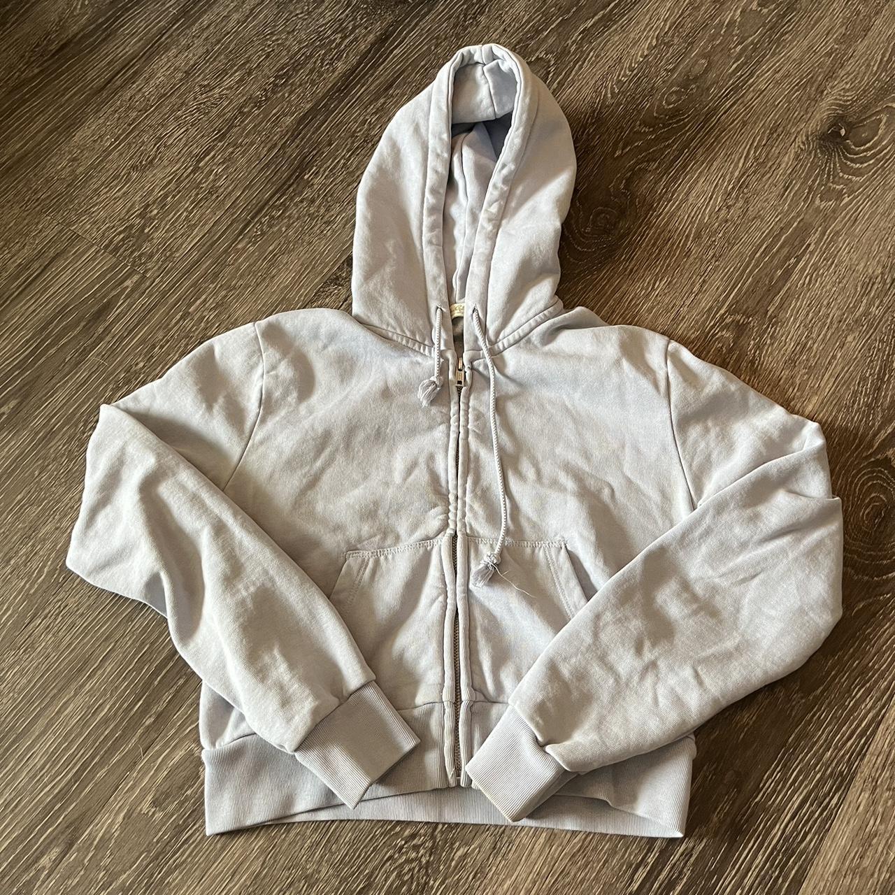 Brandy Melville Women's Blue Hoodie | Depop