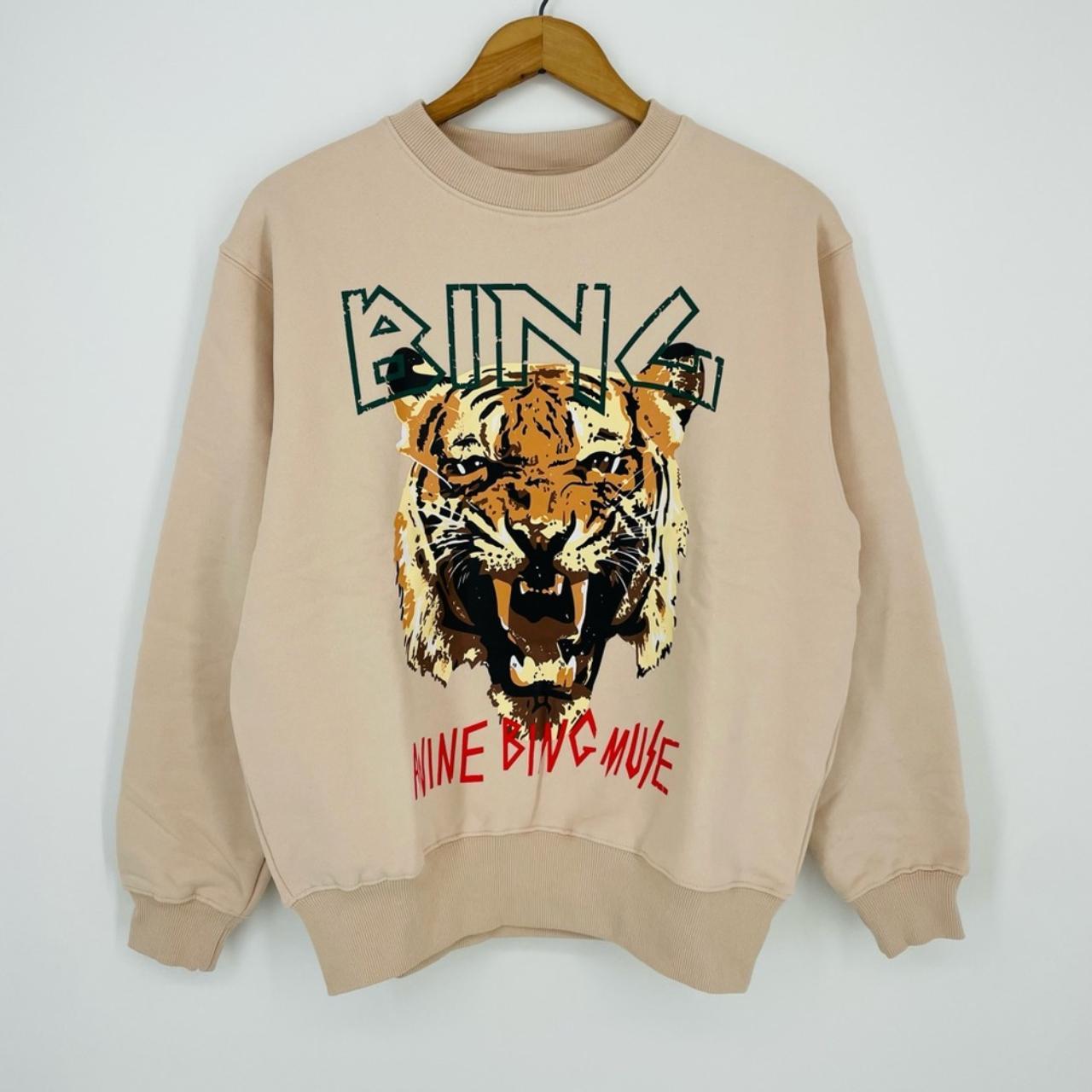 NWT Anine Bing Tiger Sweatshirt Graphic Tan Size XS Depop