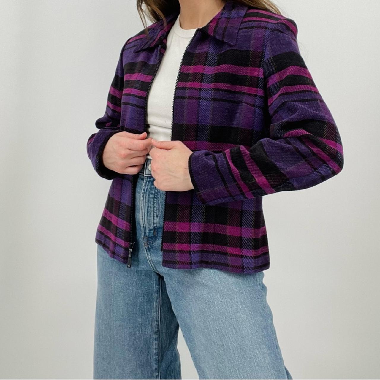 vintage huckleberry plaid zip up statement