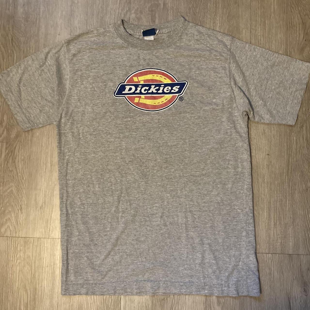 Dickies Men's Grey and Red T-shirt | Depop