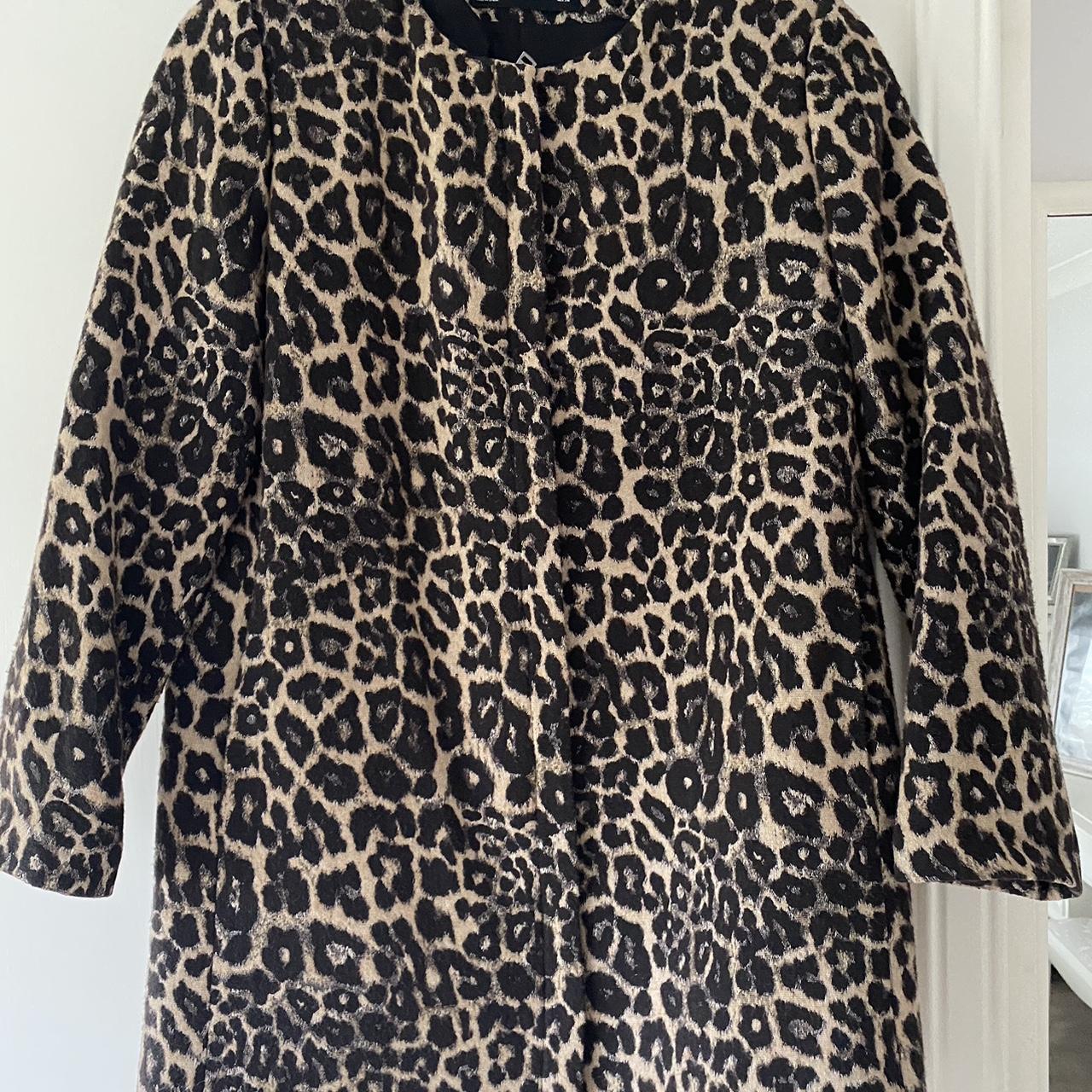 Women’s Zara jacket Animal print Hardly worn Size... - Depop