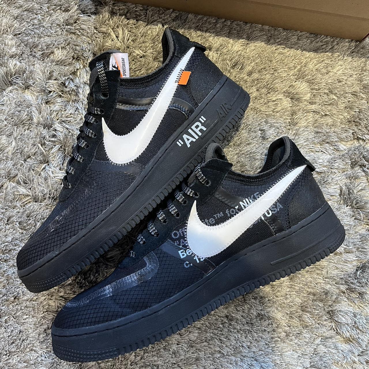 Air force 1 OFF WHITE BLACK size: UK9.5 Condition:... - Depop