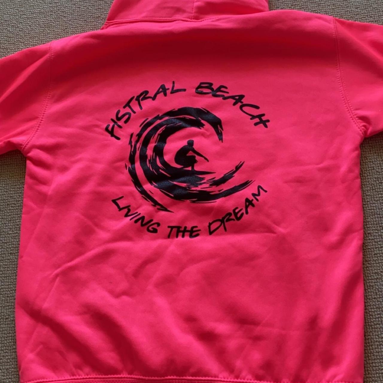 Hoodie, fistral beach newquay. Surf hoodie Pink - Depop