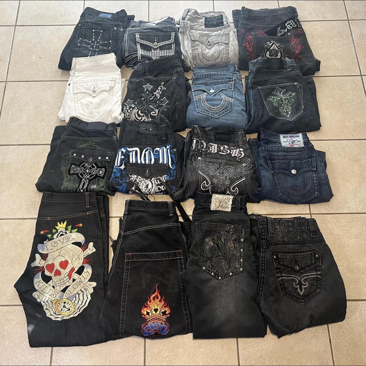 JNCOS ED HARDY OLDER GRAPHIC SYTLED JEANS READY FOR... - Depop