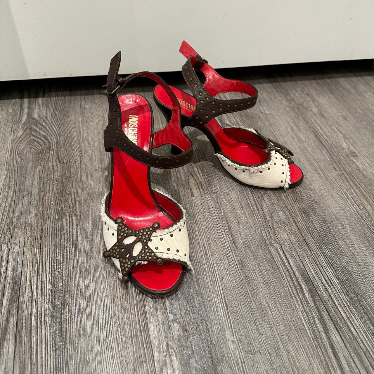 Moschino red online sandals