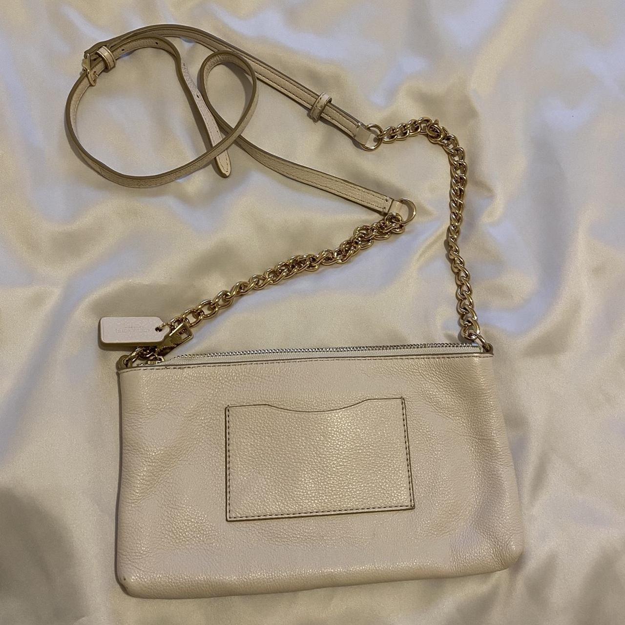 Coach Women's Cream and Gold Bag | Depop