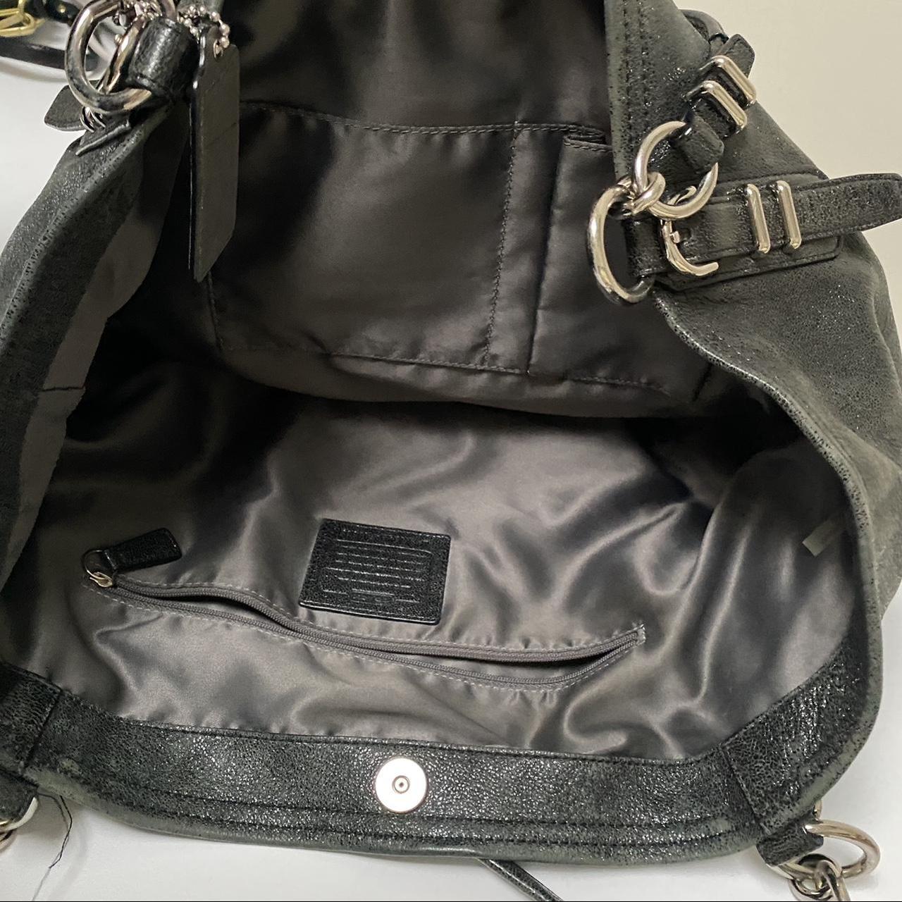 Coach Women's Black and Silver Bag | Depop