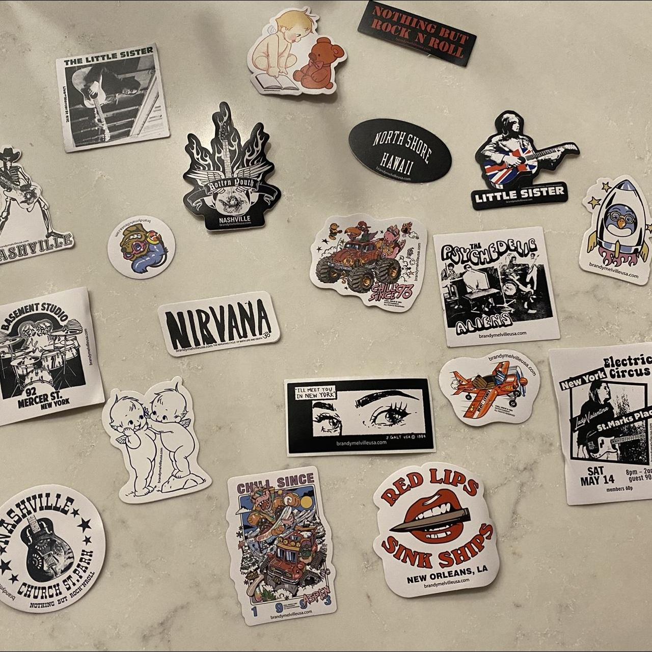 20 PACK BRANDY MELVILLE STICKERS 10 Free Depop   P0 