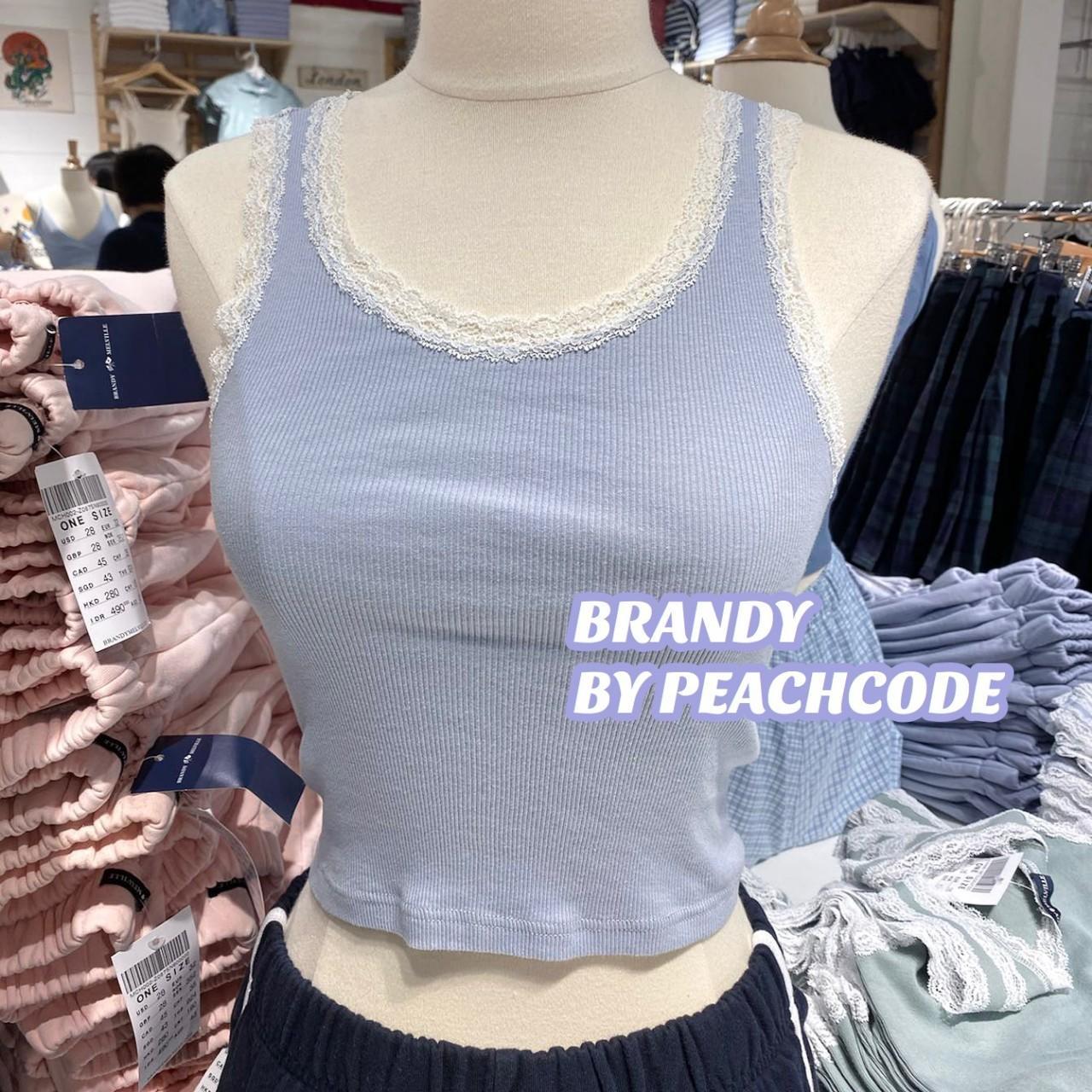 BNWT brandy melville beyonca lace tank top in blue and beige