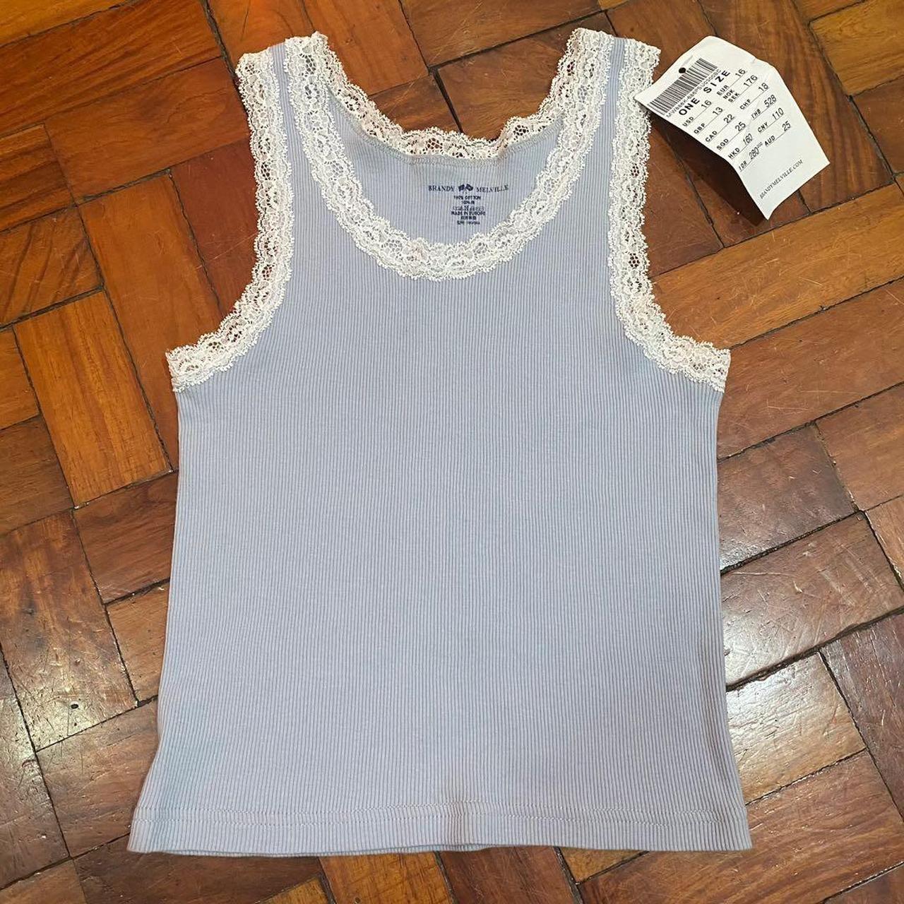 Brandy Melville NWOT belle lace trim tank top one size baby blue