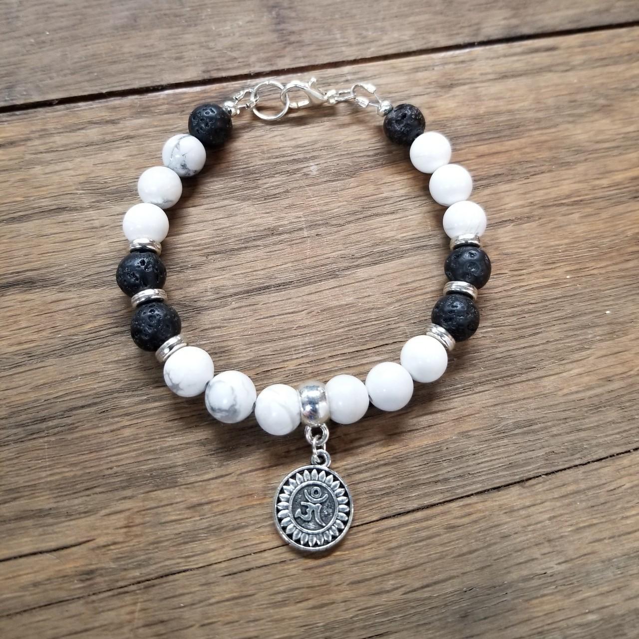 Bracciale Con Perline Howlite Da Uomo | Bracciale Howlite Da - Foto 10