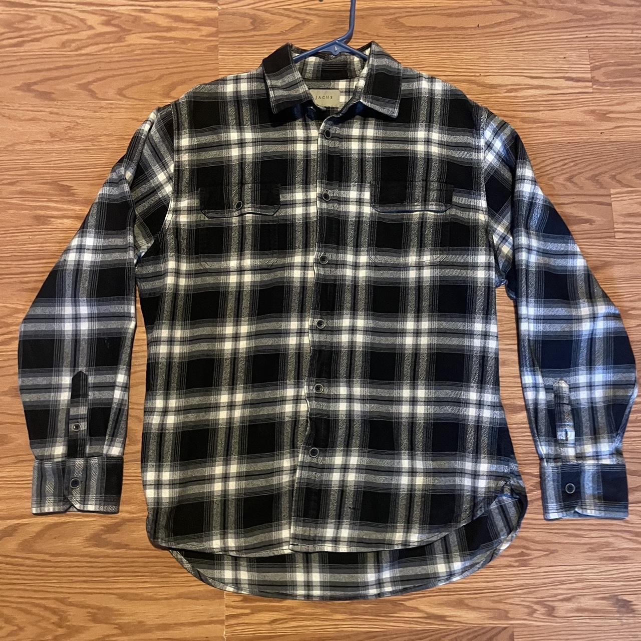 Jachs White and Balck flannel Nice fit pretty good... - Depop