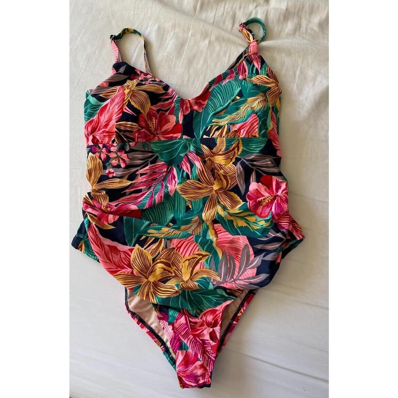 Kona Sol Medium Coverage One Piece Floral Swimsuit... - Depop