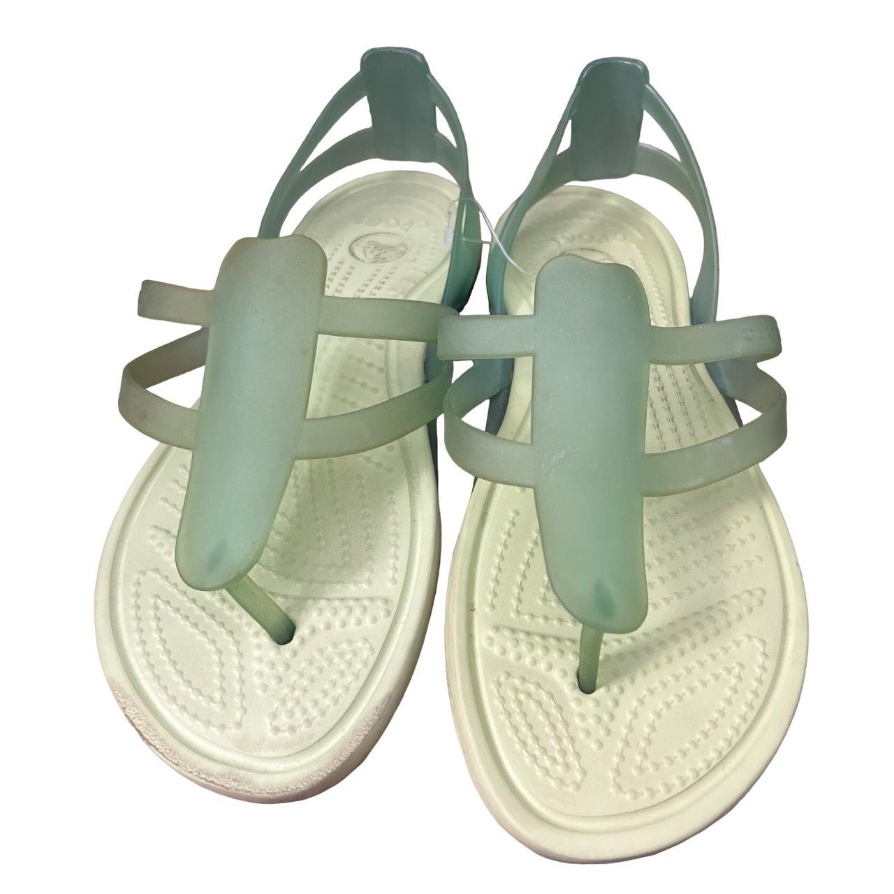 Crocs Women's Green Sandals | Depop