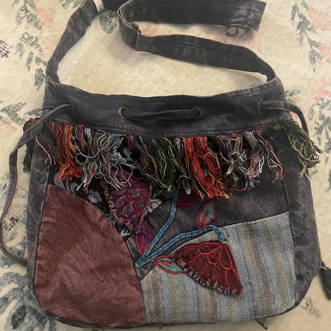 Women's Bag - Multi/Black – drawstring patchwork … - image 1