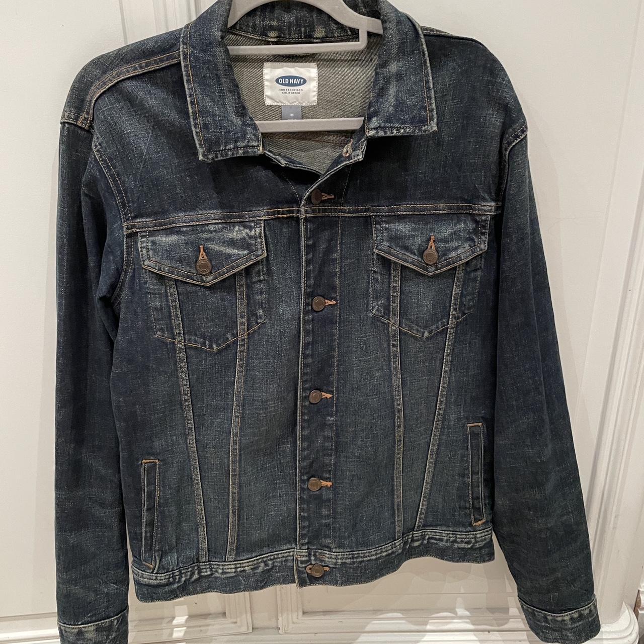 Blue old navy denim trucker Jacketin medium Depop