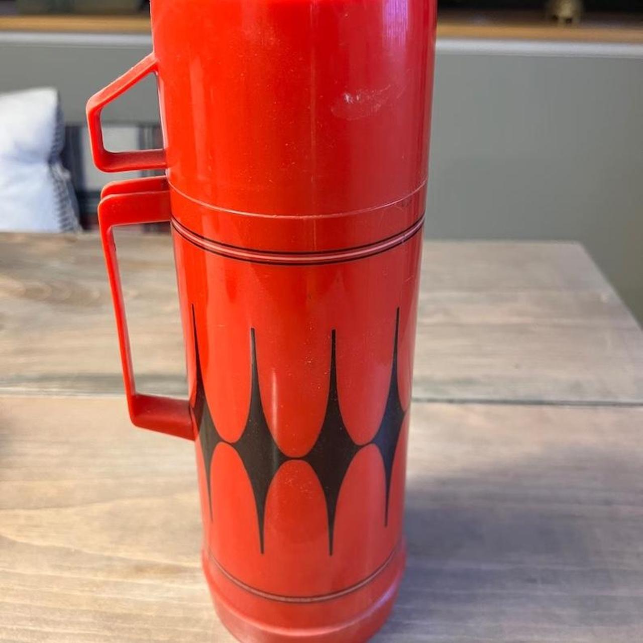 Aladdin red thermos with cup and stopper