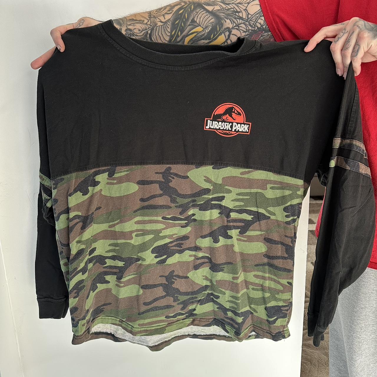 long sleeve jurassic park camo shirt