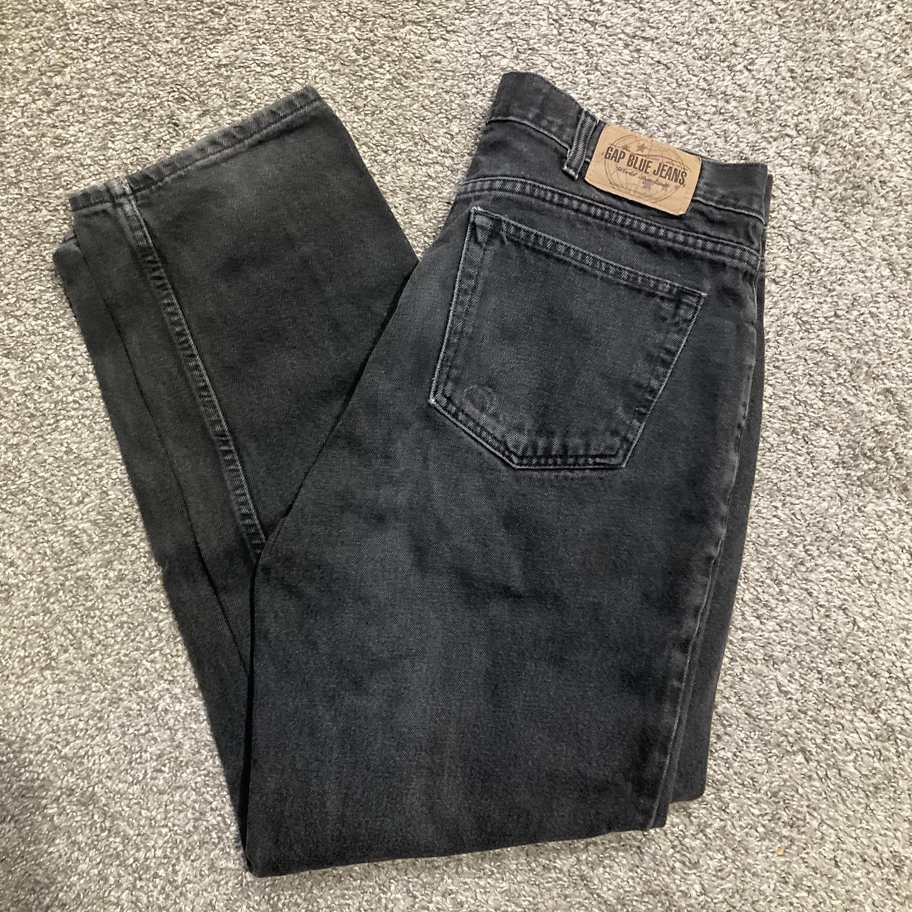 black GAP Jeans baggy jeans size 35 and overall good... Depop