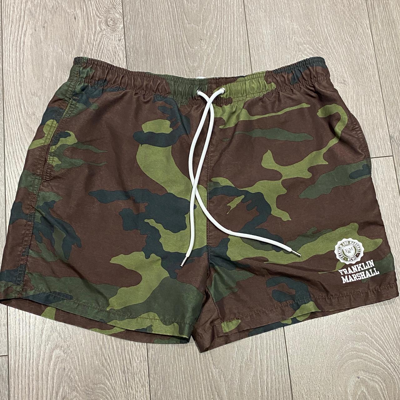 Franklin & Marshall Men's Khaki and Green Swimbriefsshorts Depop