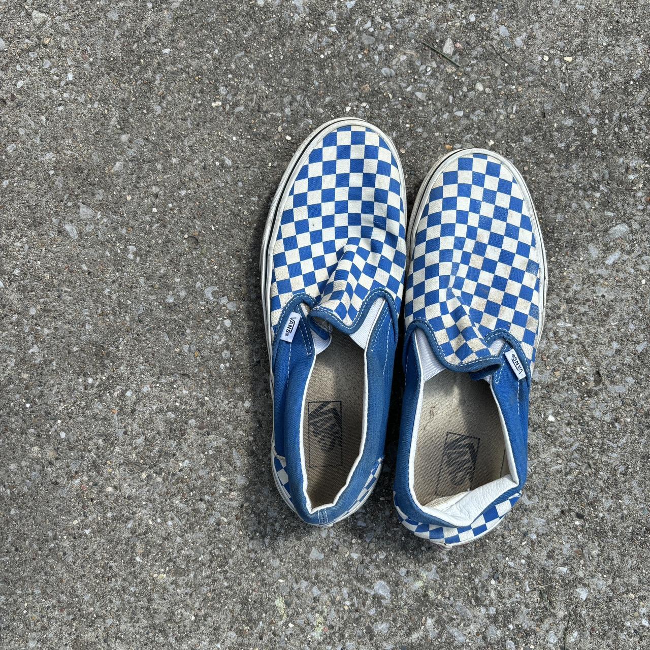 Like new blue checkered vans Size 9