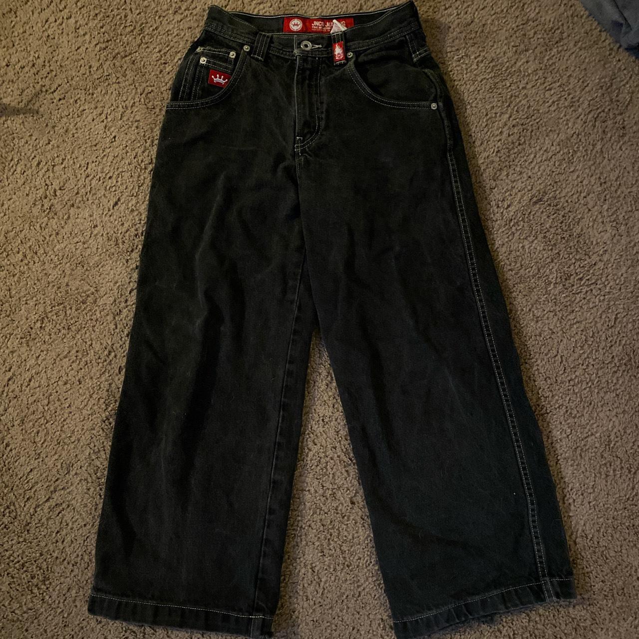 Jnco jeans size 12 but they fit if ur like 5’0-5’5... - Depop