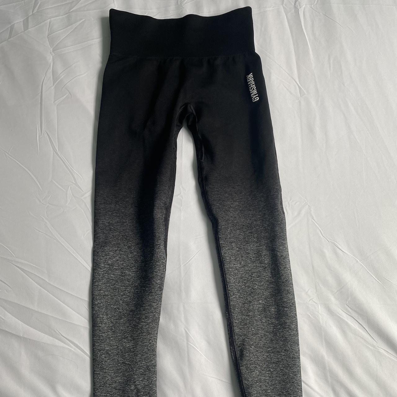 gymshark black and grey ombre seamless leggings, size