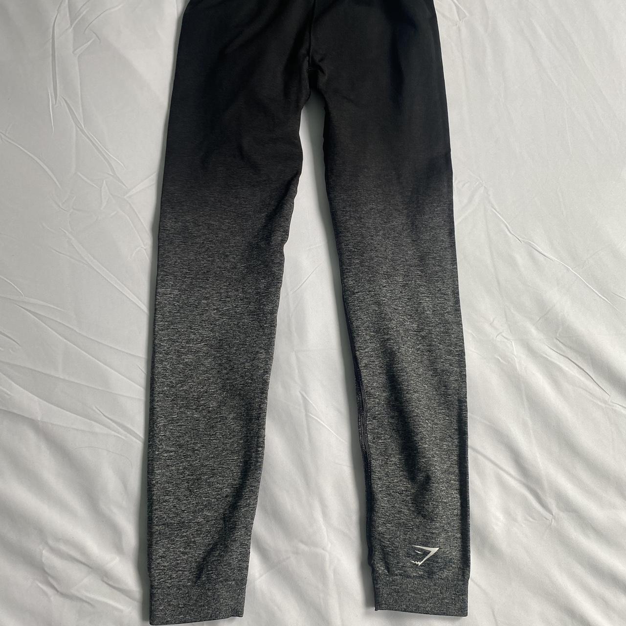 gymshark black and grey ombre seamless leggings size - Depop