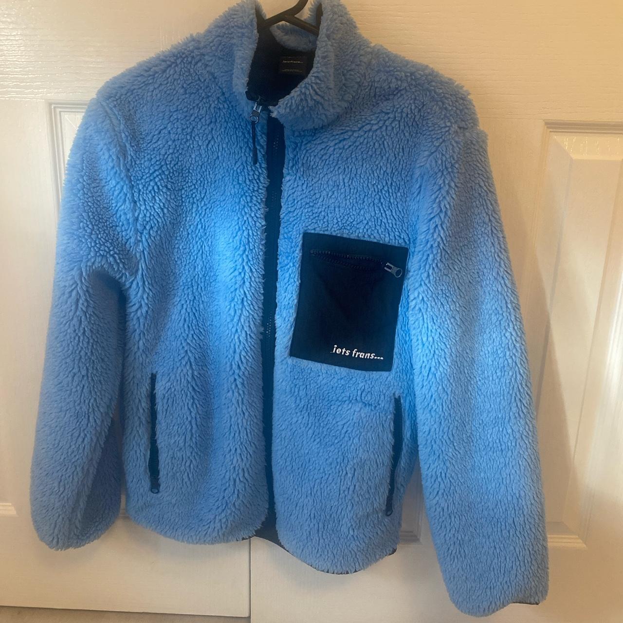 Urban outfitters blue fleece jacket urban... Depop
