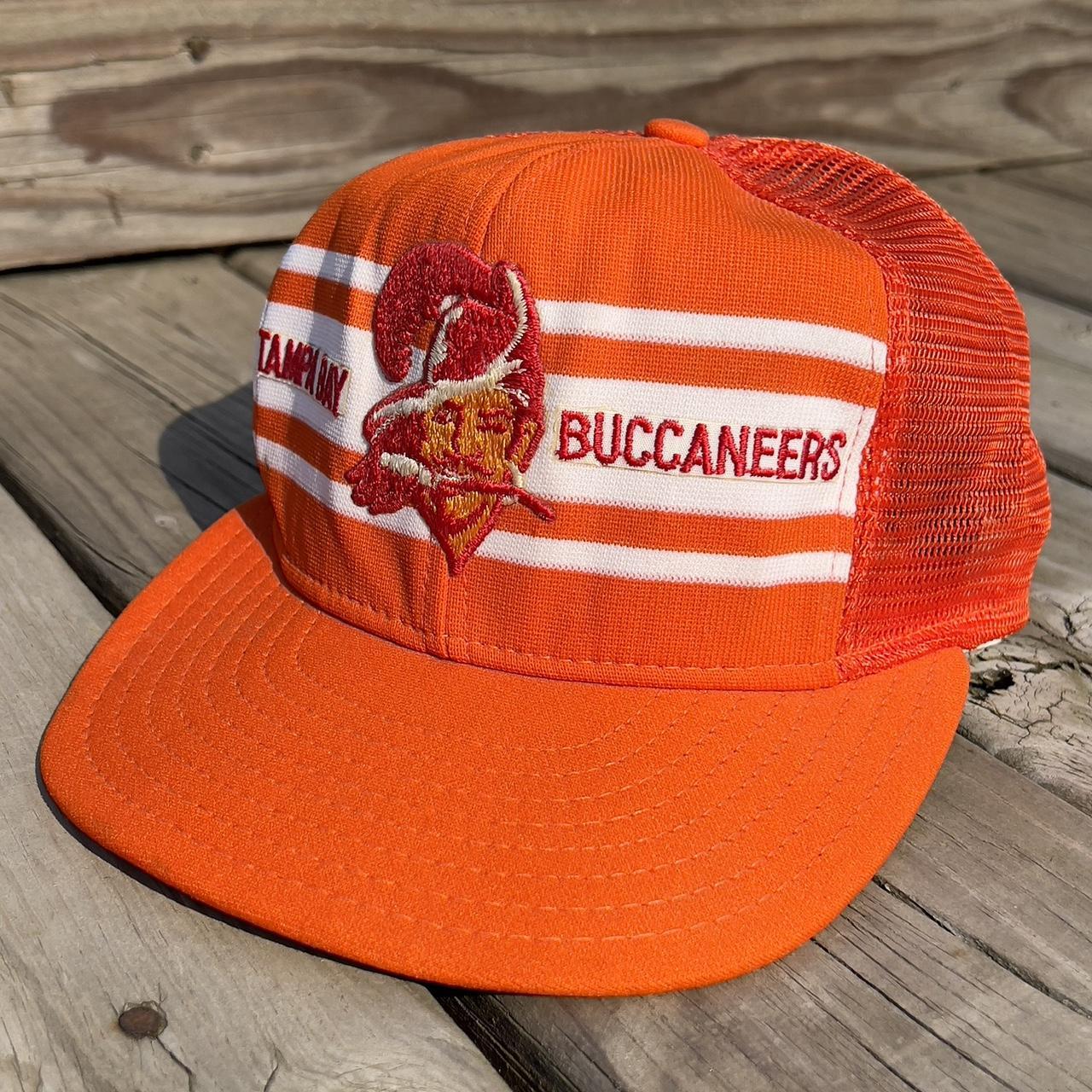 Tampa Bay Buccaneers Hat Vintage Mesh Orange Snapback Truckers Cap