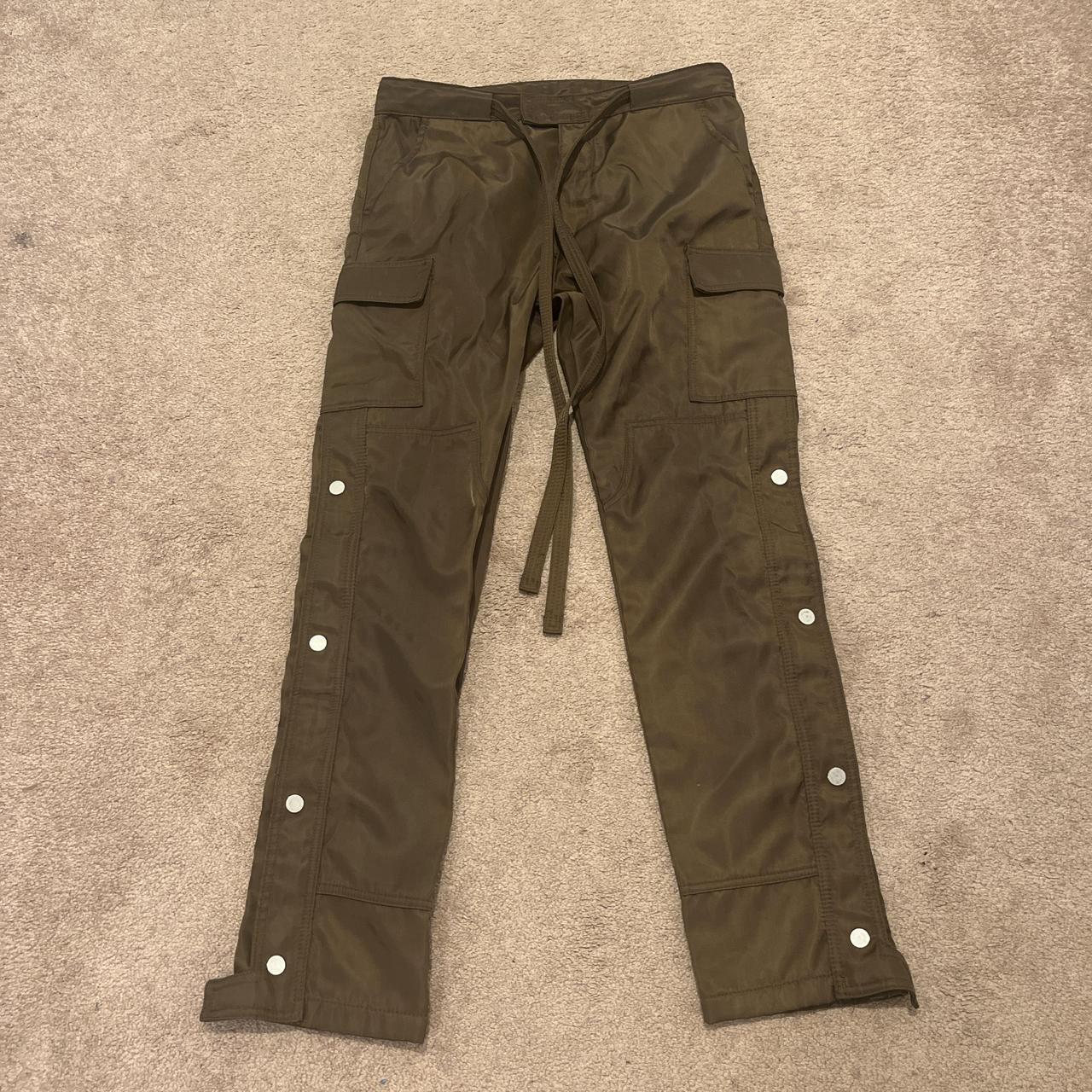 MNML Snap Zipper Cargo Pants Brown Depop