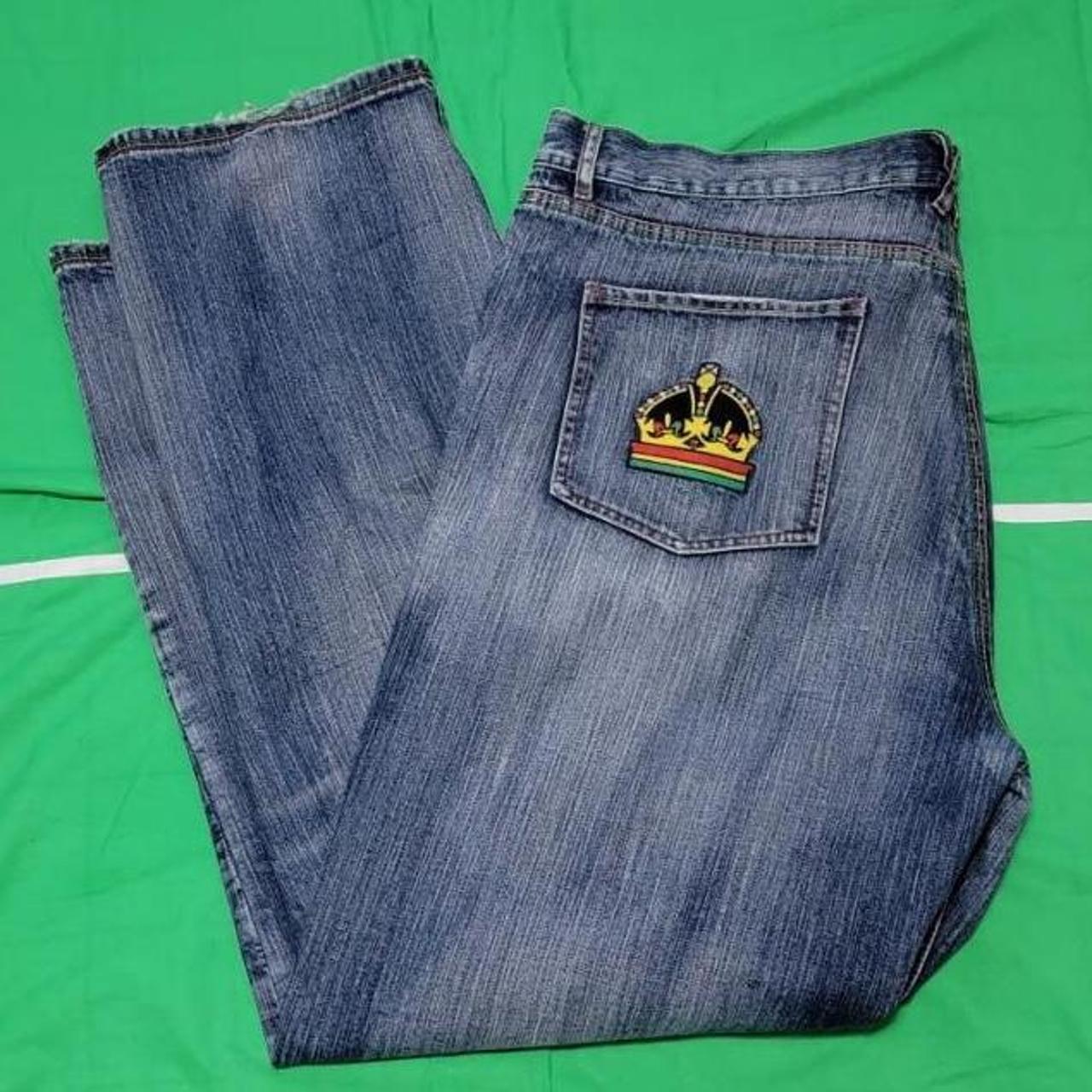 Unisex LGR jeans King of kings logo Size 44 Fits... - Depop