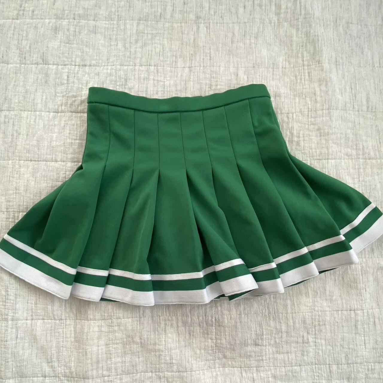 Green & white pleated cheer skirt Depop