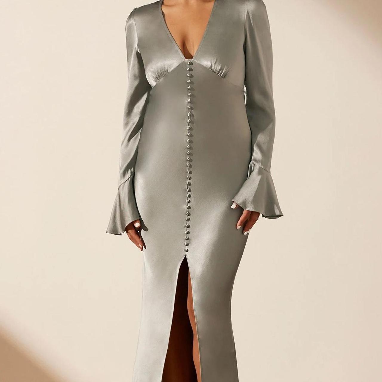 Shona Joy La Lune Frill Cuff Bias Midi Dress Depop