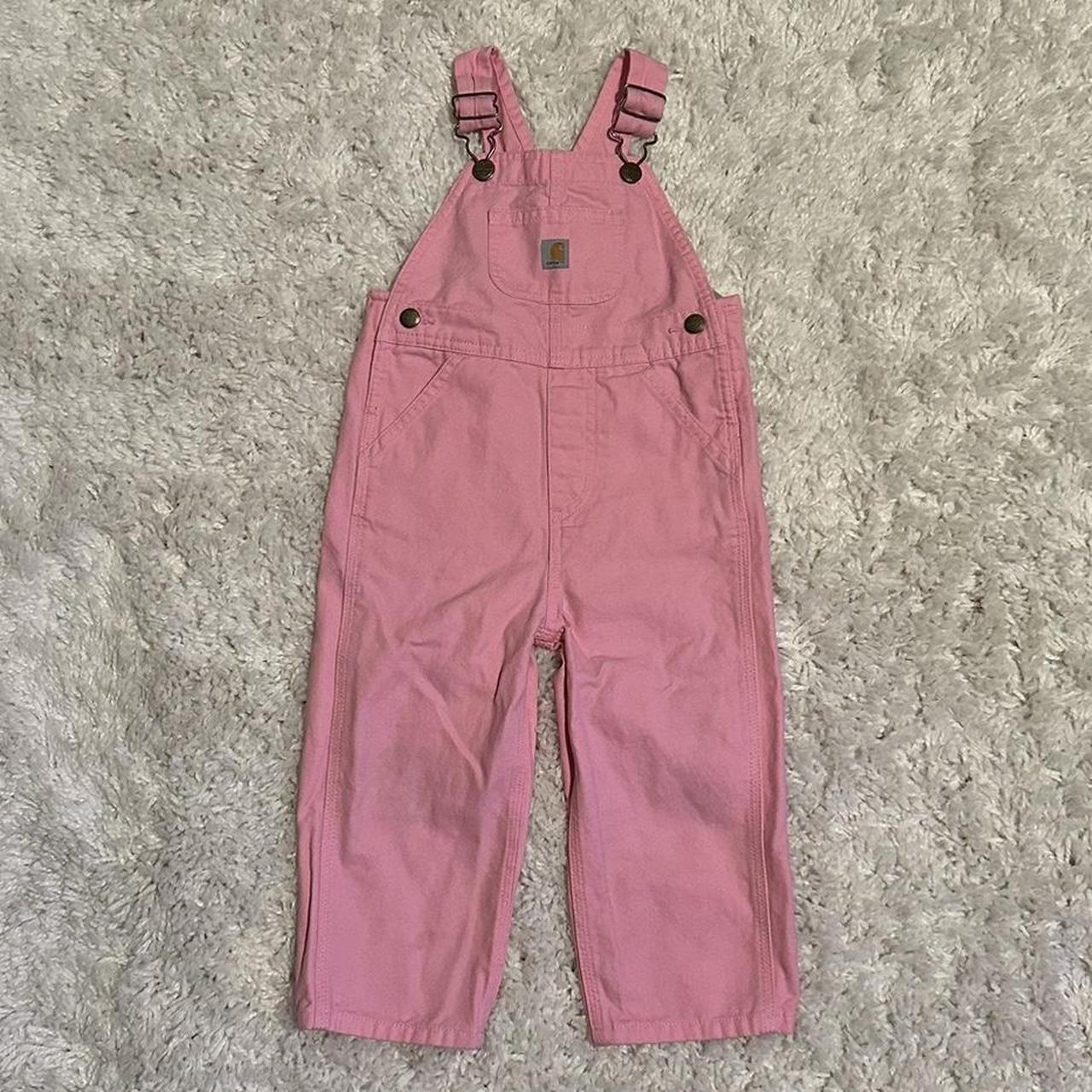 Baby Pink Carhartt Overalls Size - 2T - Depop