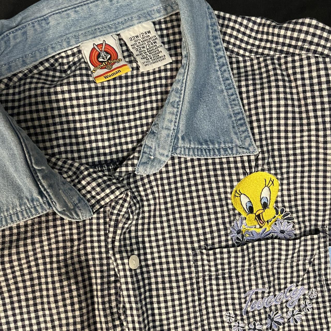 Vintage Tweety Bird Looney Toons Button Up 2xl But Depop