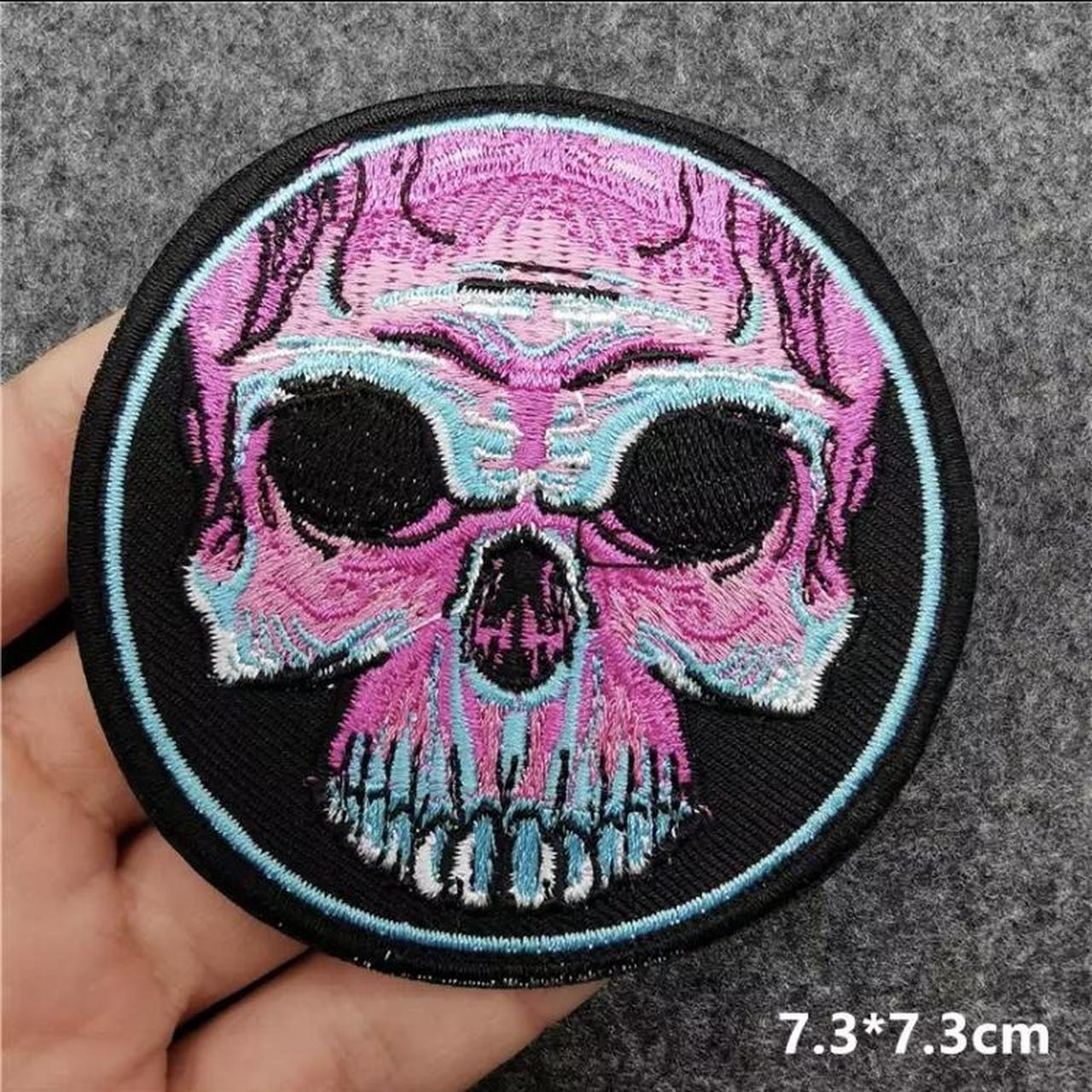 Black Red Punk Embroidered Patches Rock Anime Patches on Clothes