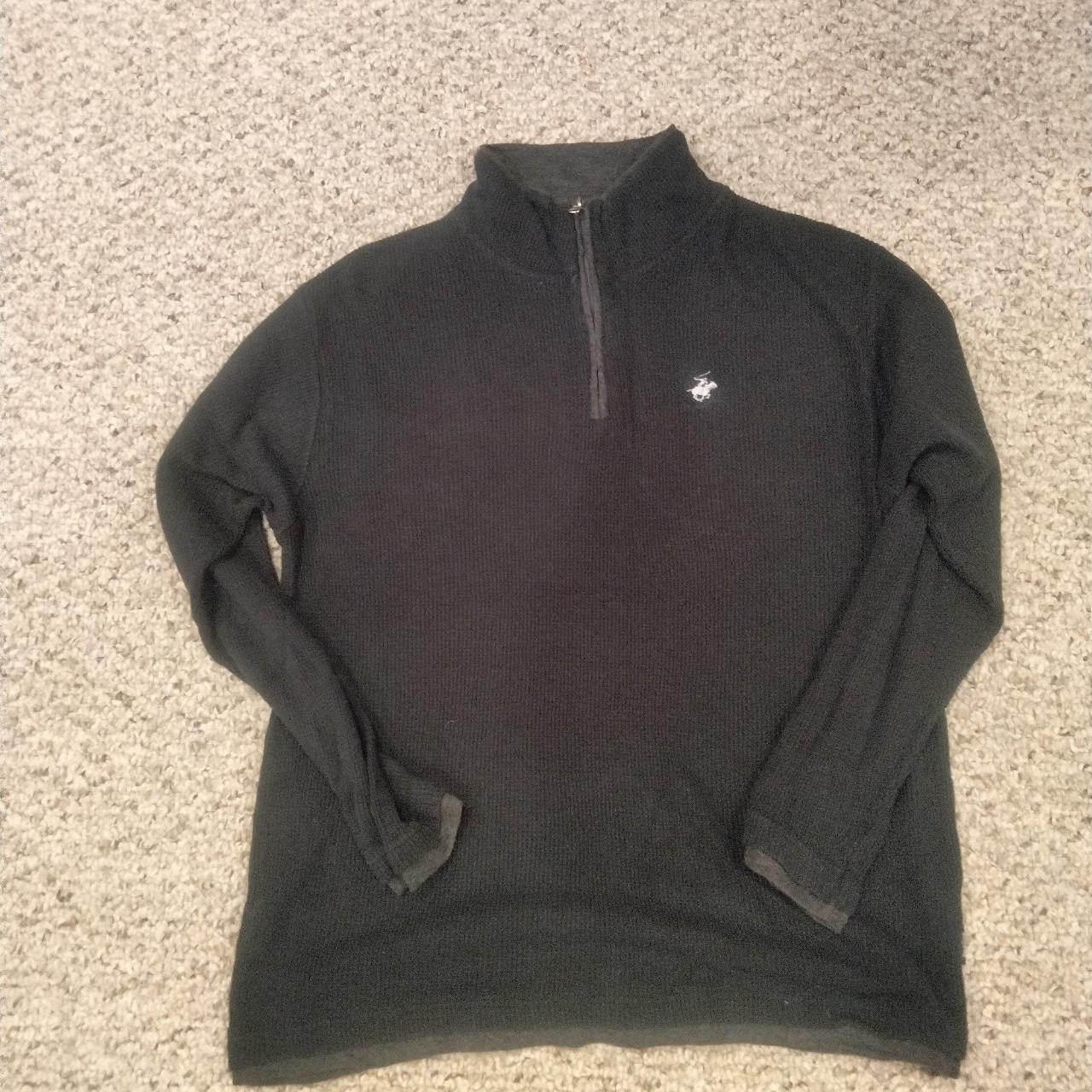 Beverley high quality Hills polo club quarter zip pullover sweater gray size large