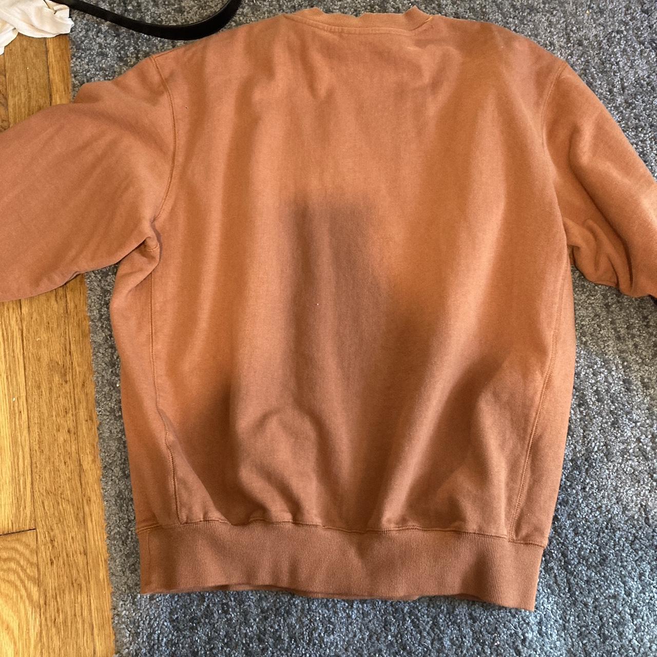 gx1000 orange crewneck sweater size... - Depop