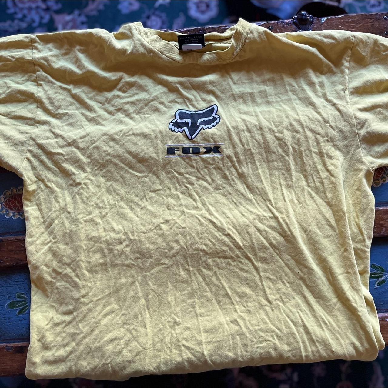 Fox Racing Men's Yellow and Black T-shirt | Depop