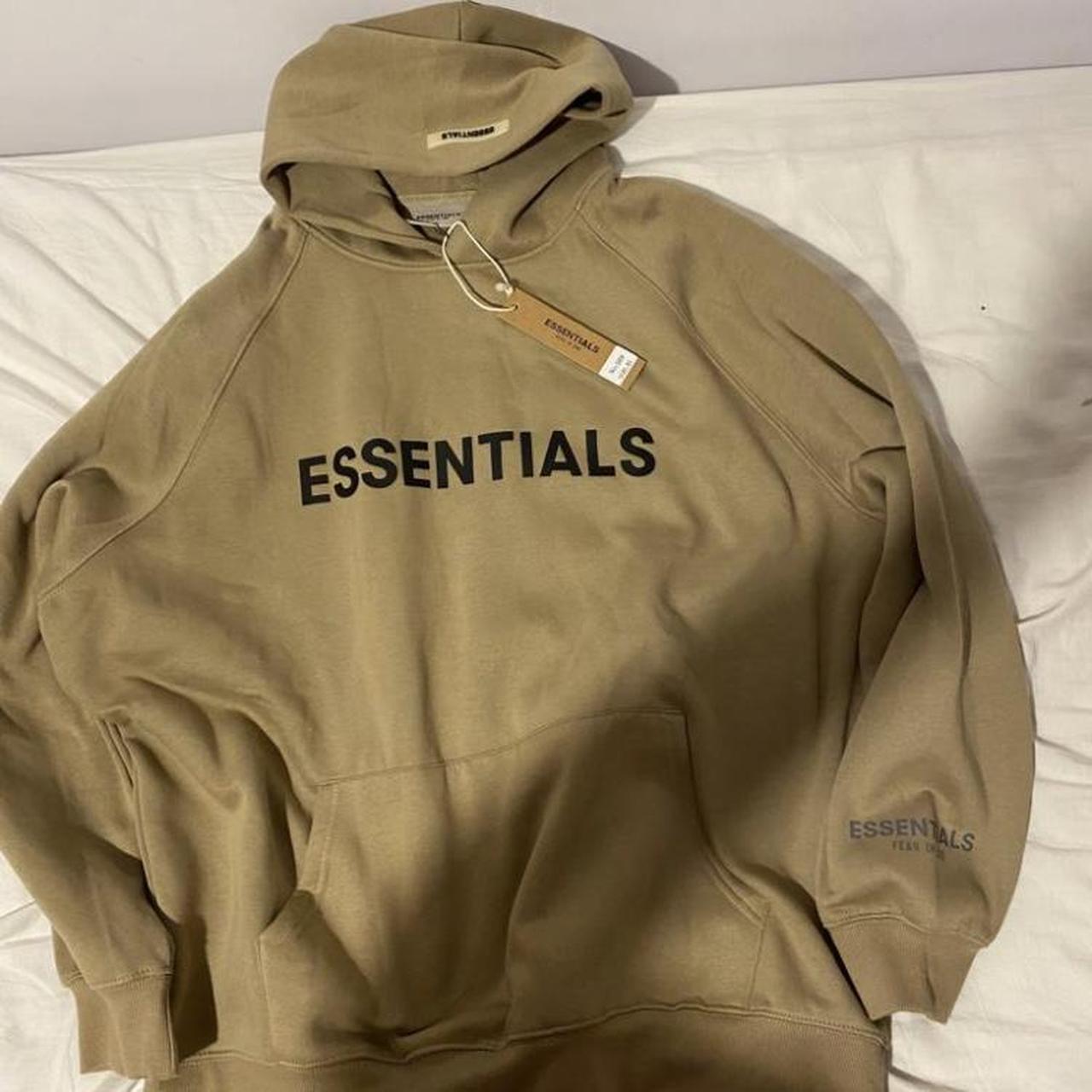 Essentials Fear Of God hoodie tan Perfect... - Depop