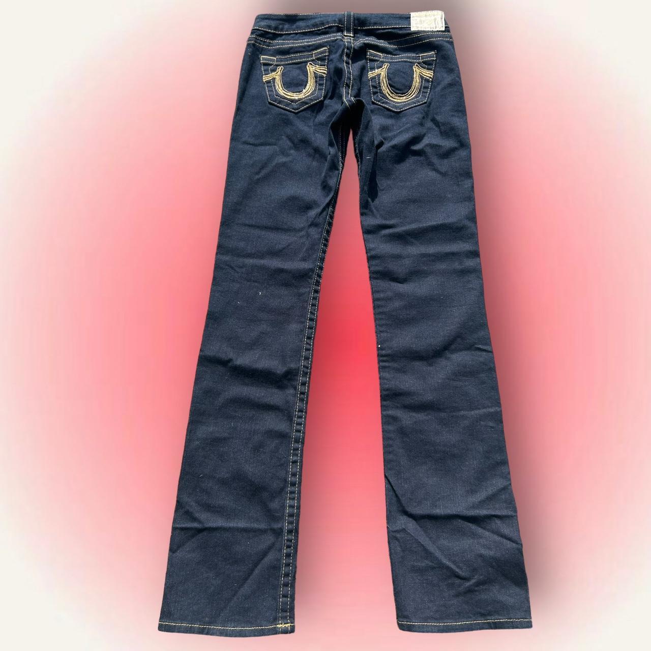 Y2k TRUE RELIGION jeans 🫐🍄🖤 Straight, dark wash ,... Depop