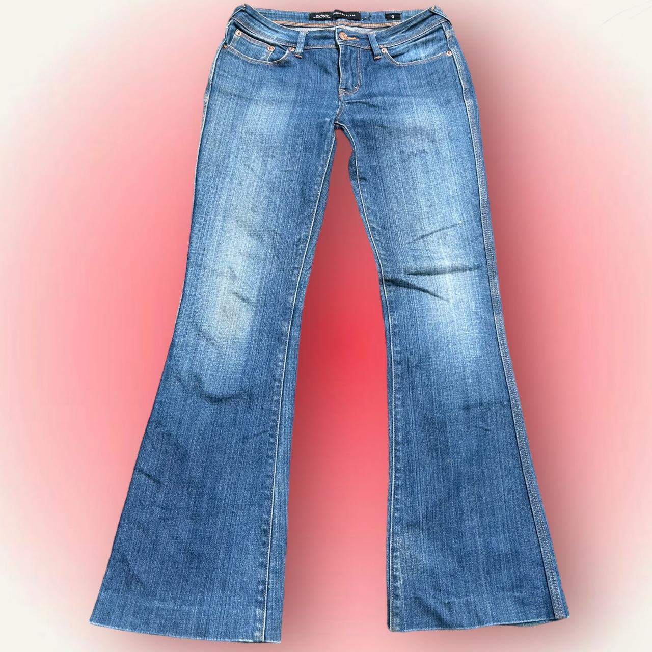 Y2K low rise flare jeans 🫐🩵🦋 LEE RIDE ‘bumster... - Depop