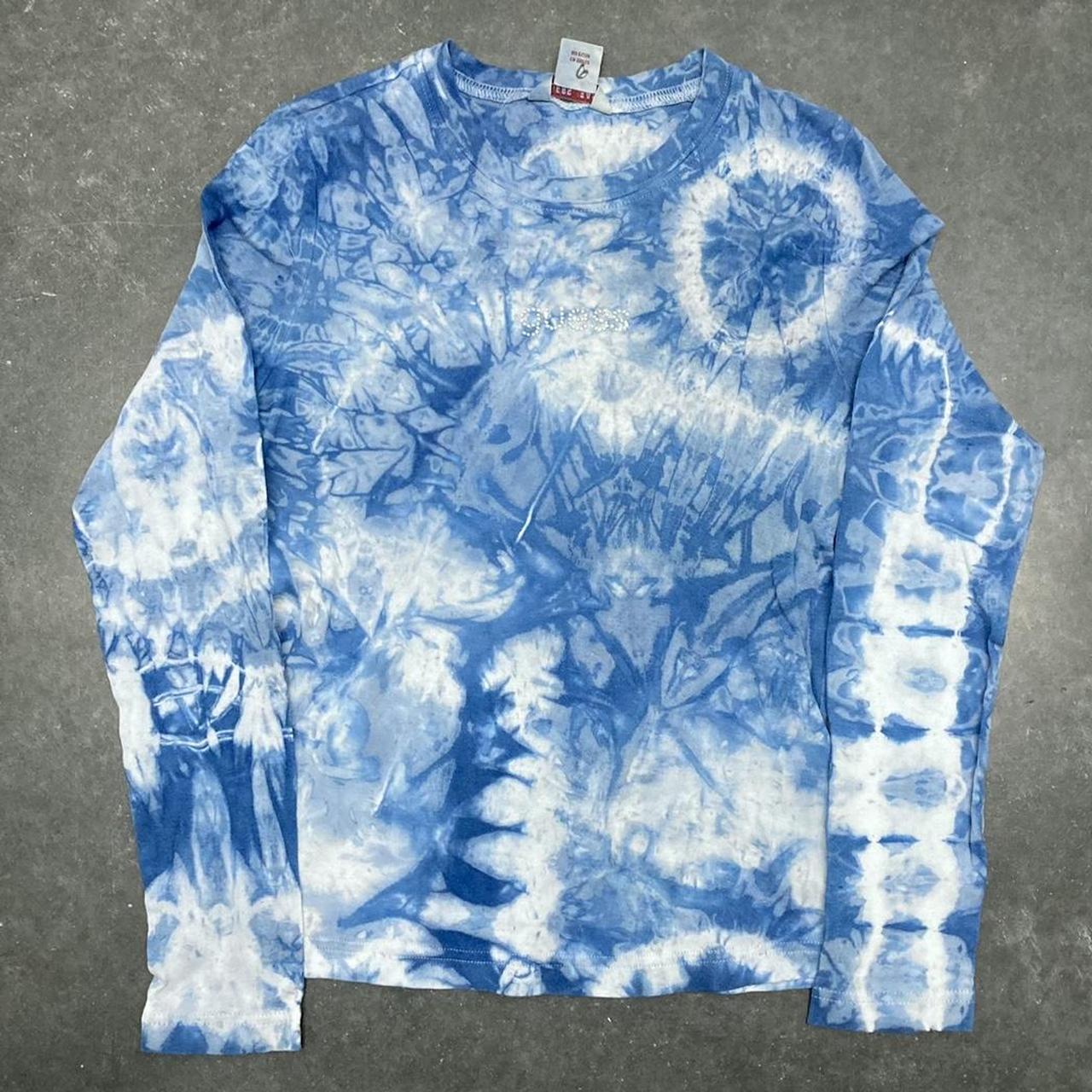 Guess Women's Blue and White T-shirt