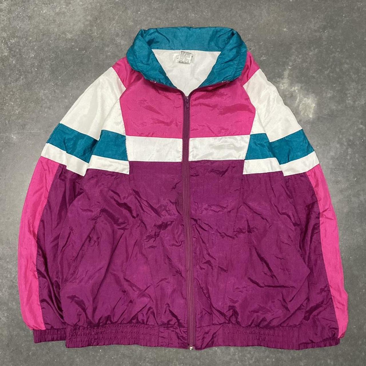 Vintage Colorblock Windbreaker Jacket. Vintage Neon... - Depop