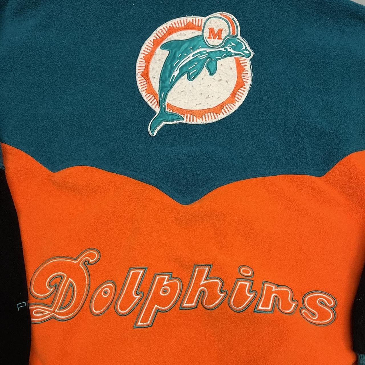 Vintage Logo 7 Miami Dolphins sweatshirt in white. - Depop