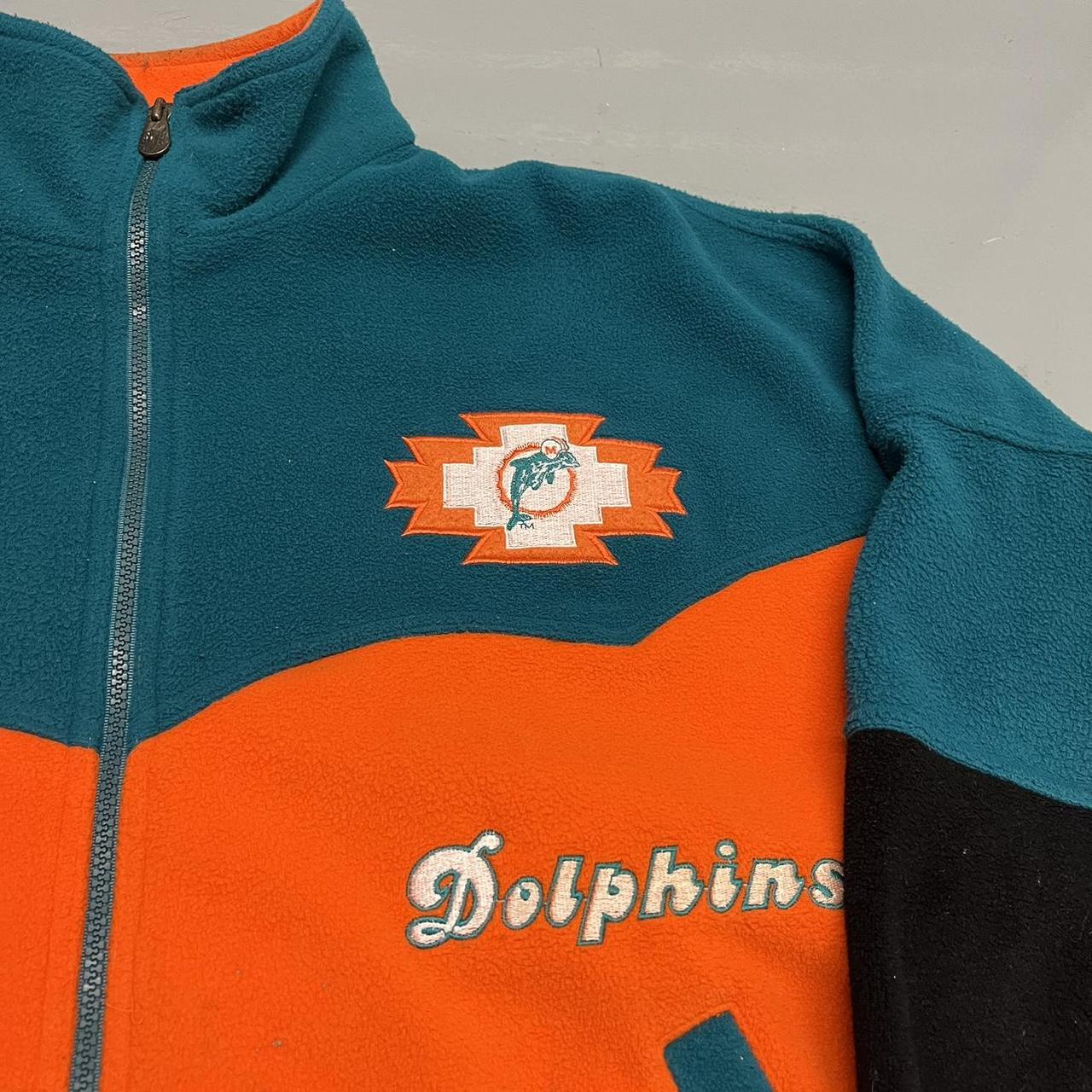 Vintage Logo 7 Miami Dolphins sweatshirt in white. - Depop